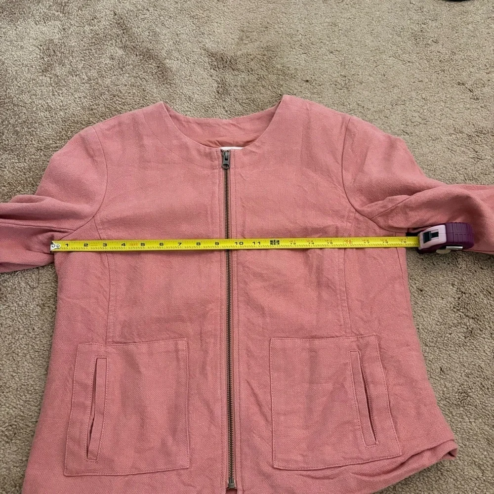Ann Taylor LOFT Women's Pink Blazer Jacket Linen and Cotton Blend Size 8